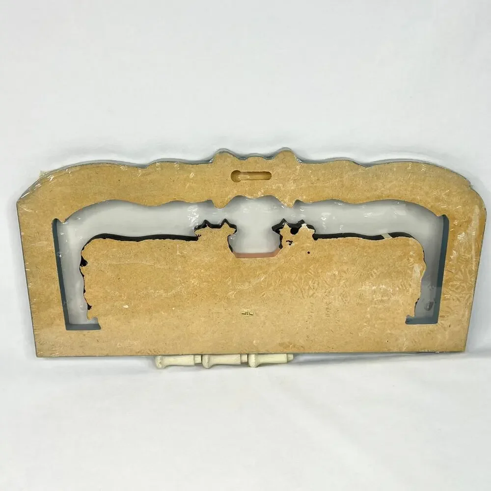 Vintage NOS Panited Wood Cow Peg Shelf